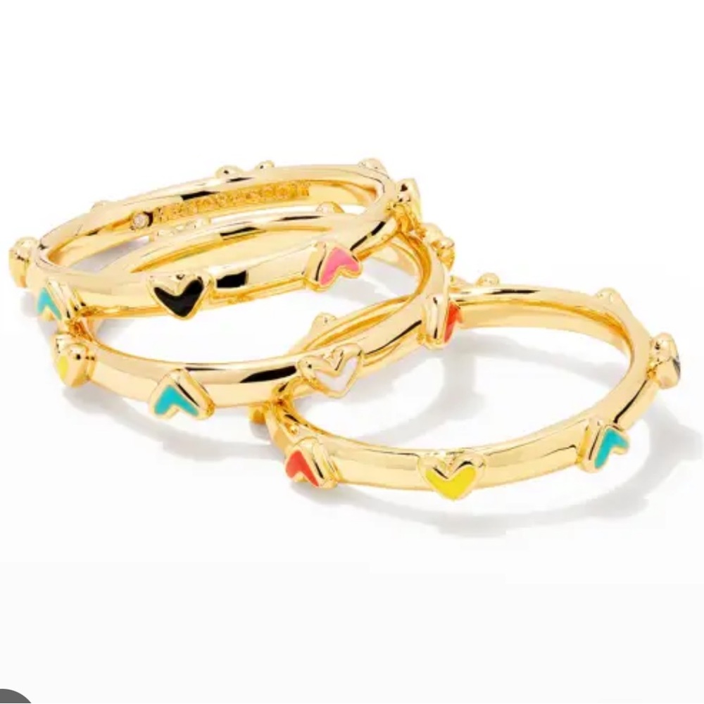 Kendra Scott Gold Ring with Multicolor Hearts